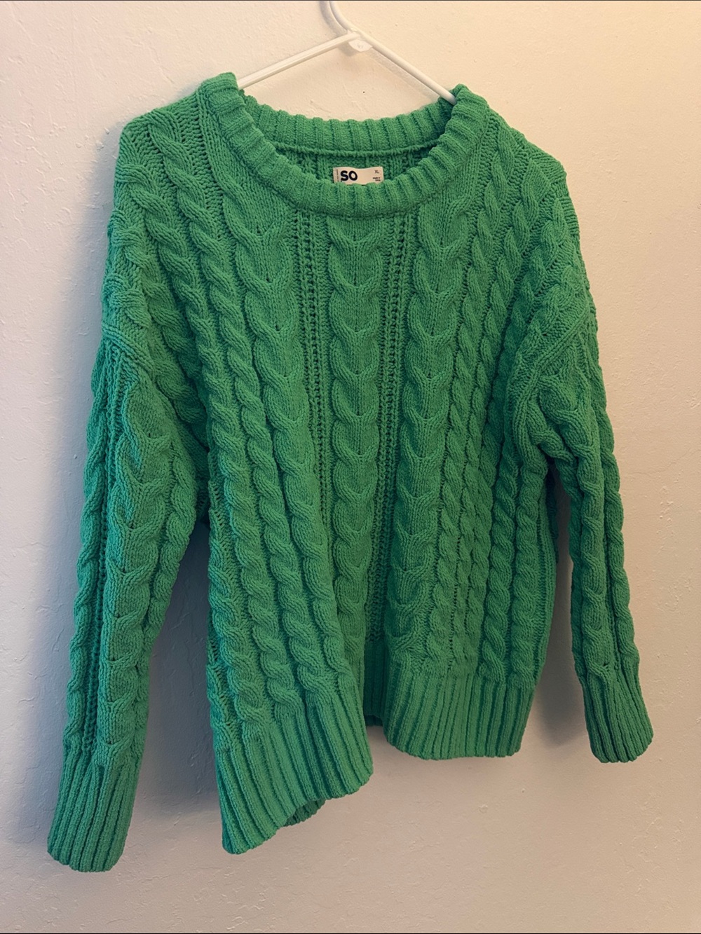 SO Green Cable Knit Sweater